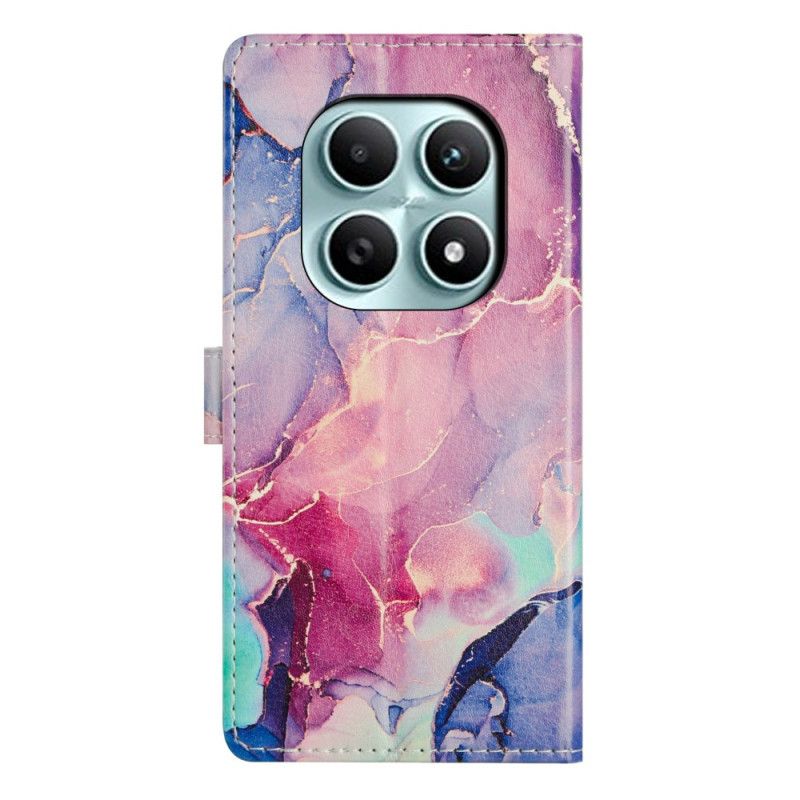 Flip Case Leren Xiaomi Redmi Note 15 5g Roze En Groen Marmer