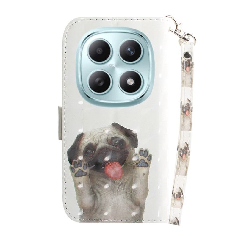 Folio-hoesje Xiaomi Redmi Note 15 5g Mopshond Met Koord