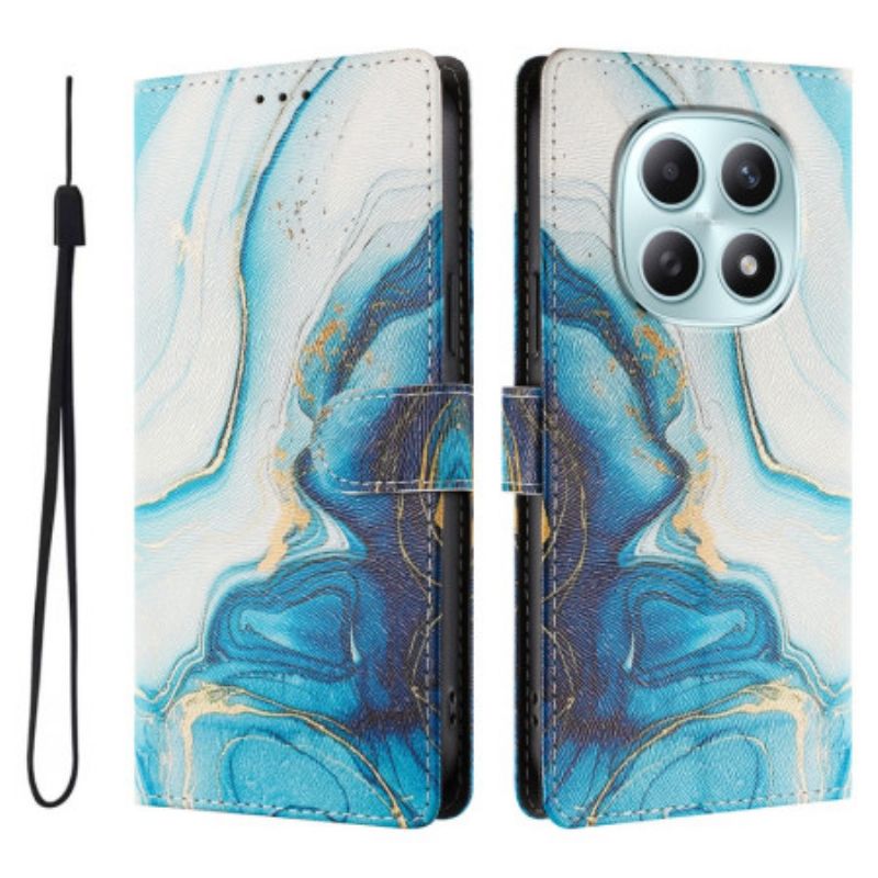 Folio-hoesje Xiaomi Redmi Note 15 5g Telefoonhoesje Blauw Marmer