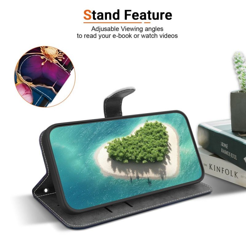 Folio-hoesje Xiaomi Redmi Note 15 5g Telefoonhoesje Blauwe En Gouden Bloemen