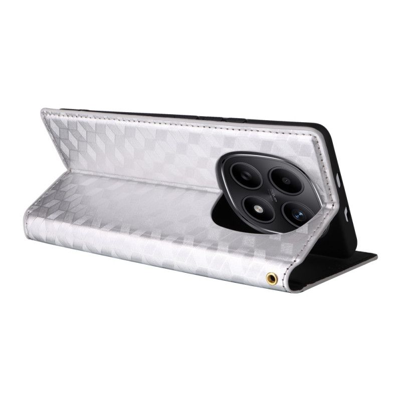 Folio-hoesje Xiaomi Redmi Note 15 5g Telefoonhoesje Gegraveerd Diamantpatroon