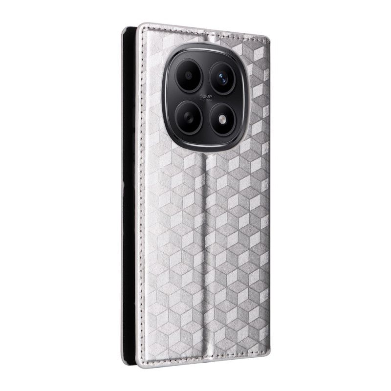 Folio-hoesje Xiaomi Redmi Note 15 5g Telefoonhoesje Gegraveerd Diamantpatroon