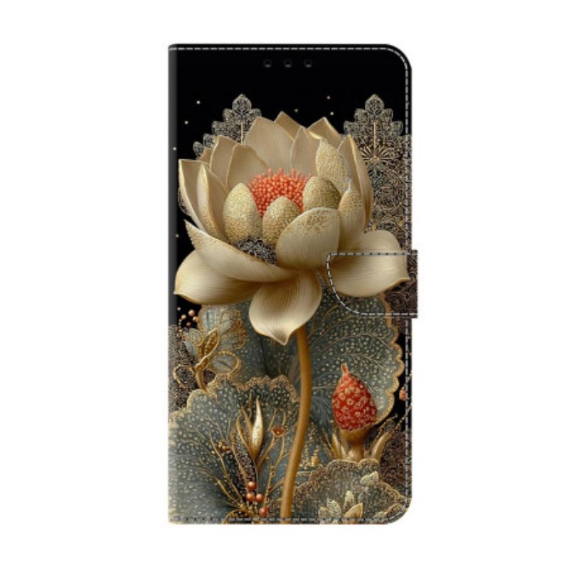 Folio-hoesje Xiaomi Redmi Note 15 5g Telefoonhoesje Gouden Lotus