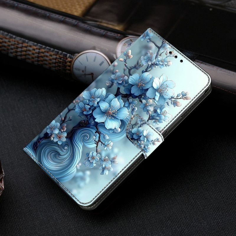 Folio-hoesje Xiaomi Redmi Note 15 5g Telefoonhoesje Ijsblauwe Bloem