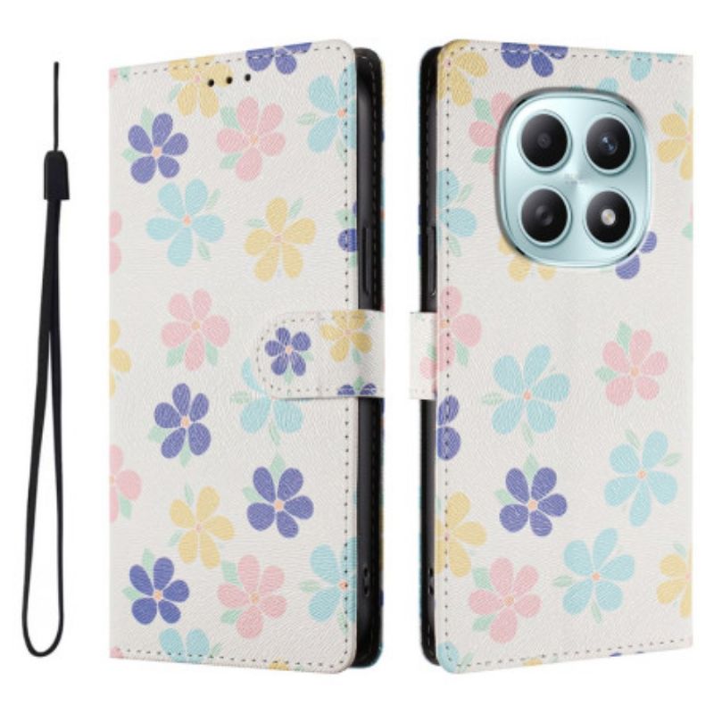 Folio-hoesje Xiaomi Redmi Note 15 5g Telefoonhoesje Kleurrijke Bloemen