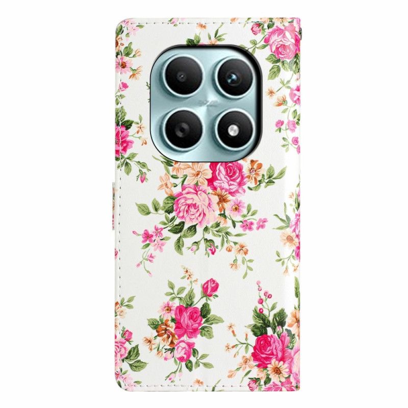 Folio-hoesje Xiaomi Redmi Note 15 5g Telefoonhoesje Rode Bloemen