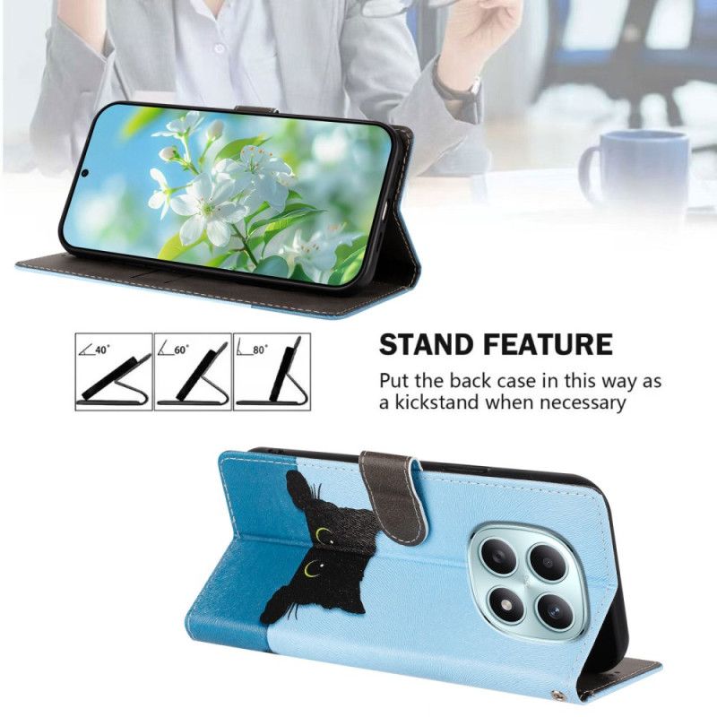 Folio-hoesje Xiaomi Redmi Note 15 5g Telefoonhoesje Zwarte Kat