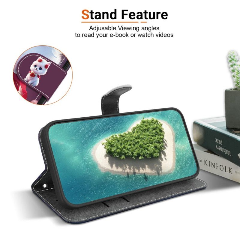 Leren Hoesje Voor Xiaomi Redmi Note 15 5g Kat En Rozen