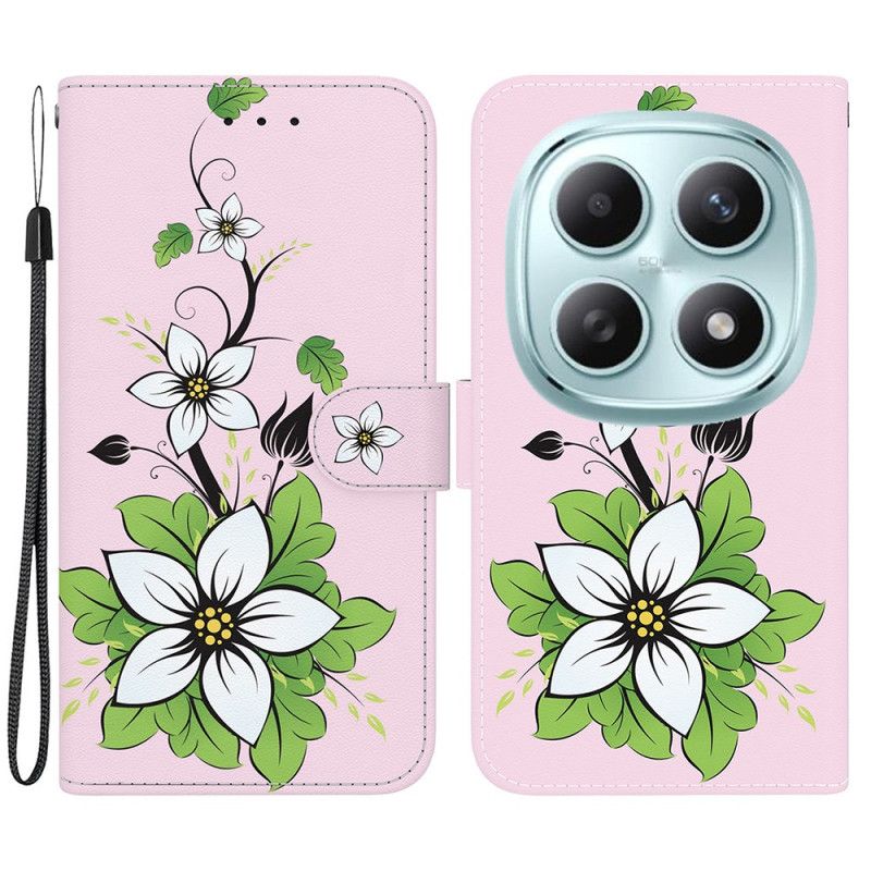 Leren Hoesje Voor Xiaomi Redmi Note 15 5g Leliepatroon