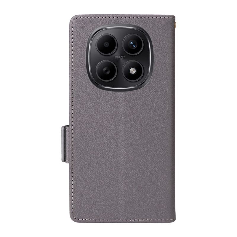 Leren Hoesje Voor Xiaomi Redmi Note 15 5g Lychee-textuur Met Bandje