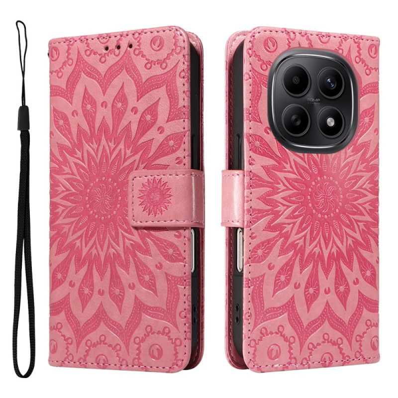 Leren Hoesje Voor Xiaomi Redmi Note 15 5g Zonnebloempatroon