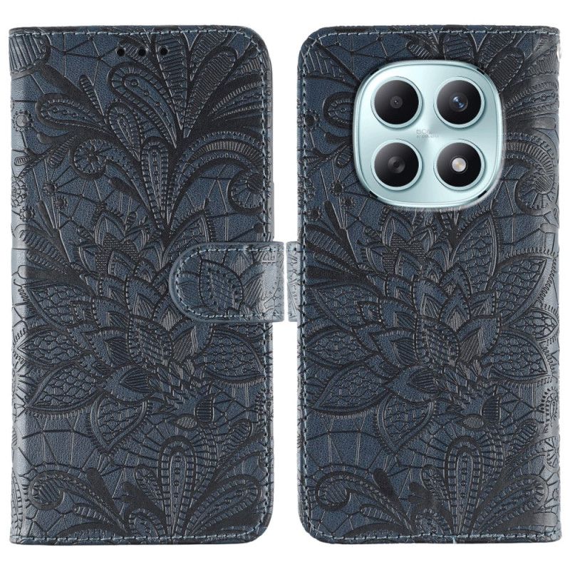 Leren Hoesje Xiaomi Redmi Note 15 5g Bloemenkantpatroon