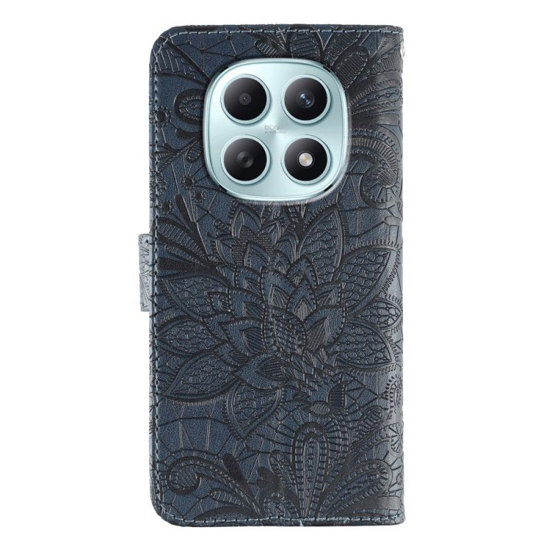 Leren Hoesje Xiaomi Redmi Note 15 5g Bloemenkantpatroon