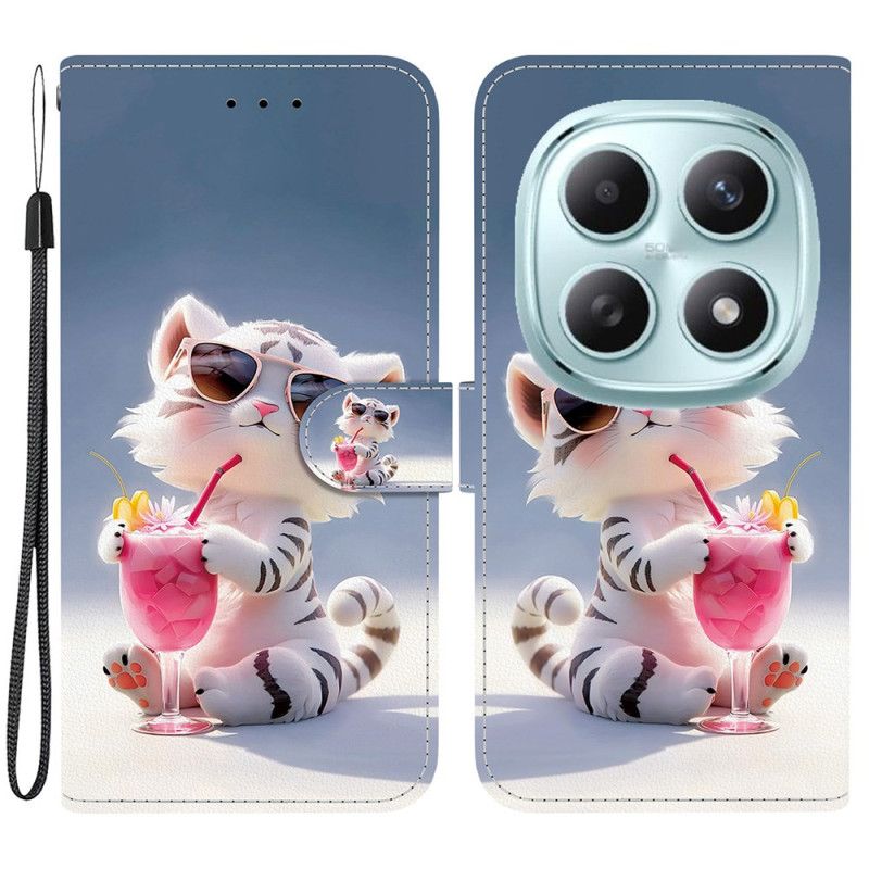 Leren Hoesje Xiaomi Redmi Note 15 5g Coole Kat Bescherming Hoesje
