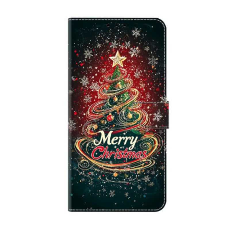 Leren Hoesje Xiaomi Redmi Note 15 5g Kerstboom Bescherming Hoesje