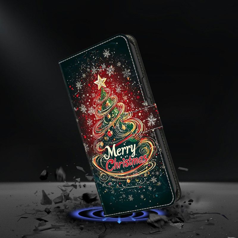 Leren Hoesje Xiaomi Redmi Note 15 5g Kerstboom Bescherming Hoesje