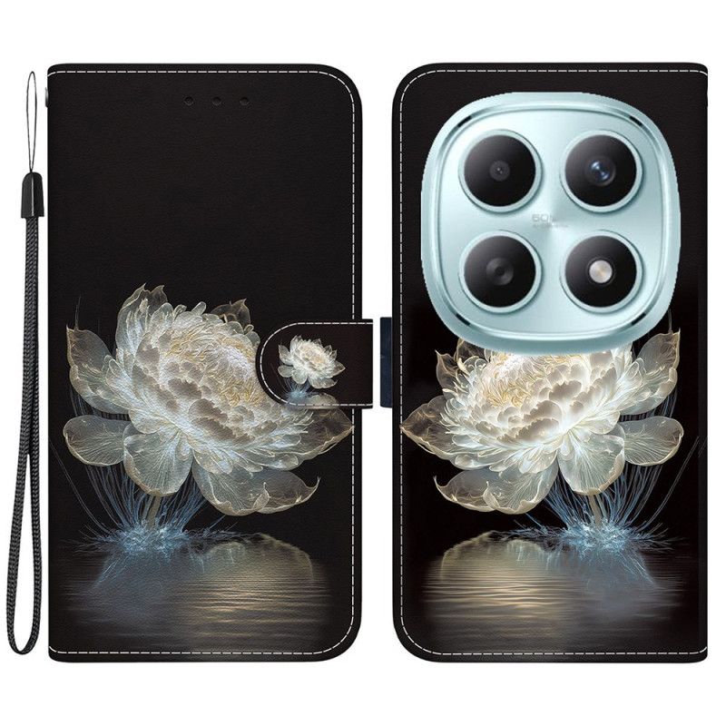 Leren Hoesje Xiaomi Redmi Note 15 5g Kristallen Pioenroos