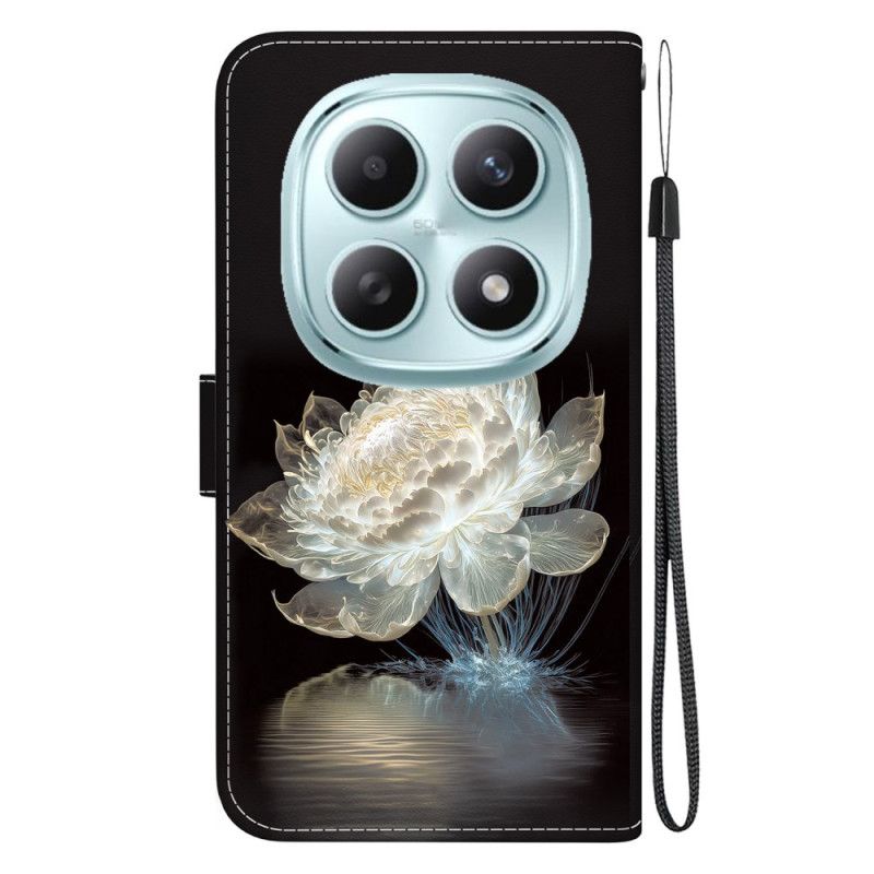 Leren Hoesje Xiaomi Redmi Note 15 5g Kristallen Pioenroos