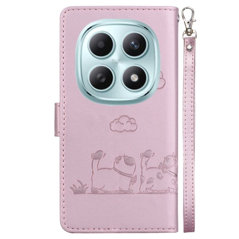 Leren Hoesje Xiaomi Redmi Note 15 5g Rfid-blokkerend En Kittenpatroon