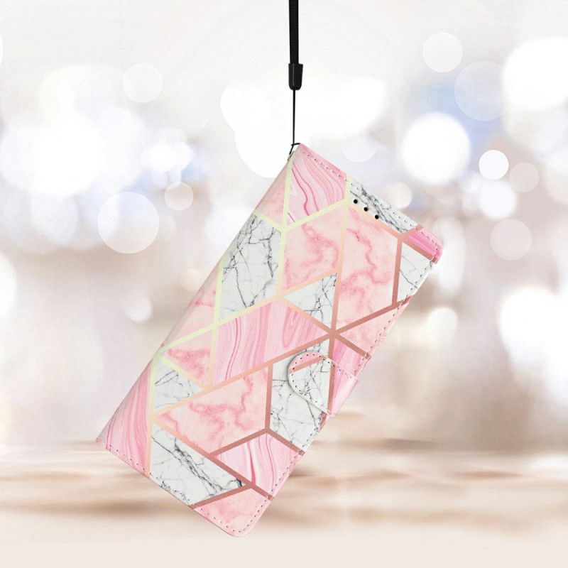 Leren Hoesje Xiaomi Redmi Note 15 5g Roze Marmer