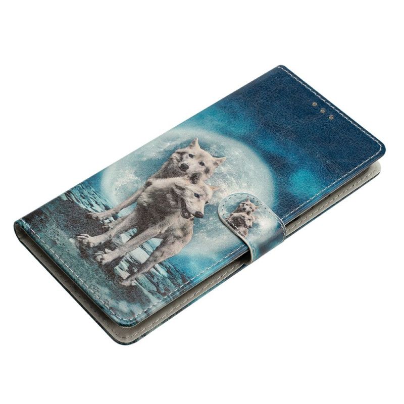 Leren Hoesje Xiaomi Redmi Note 15 5g Twee Wolven Bescherming Hoesje