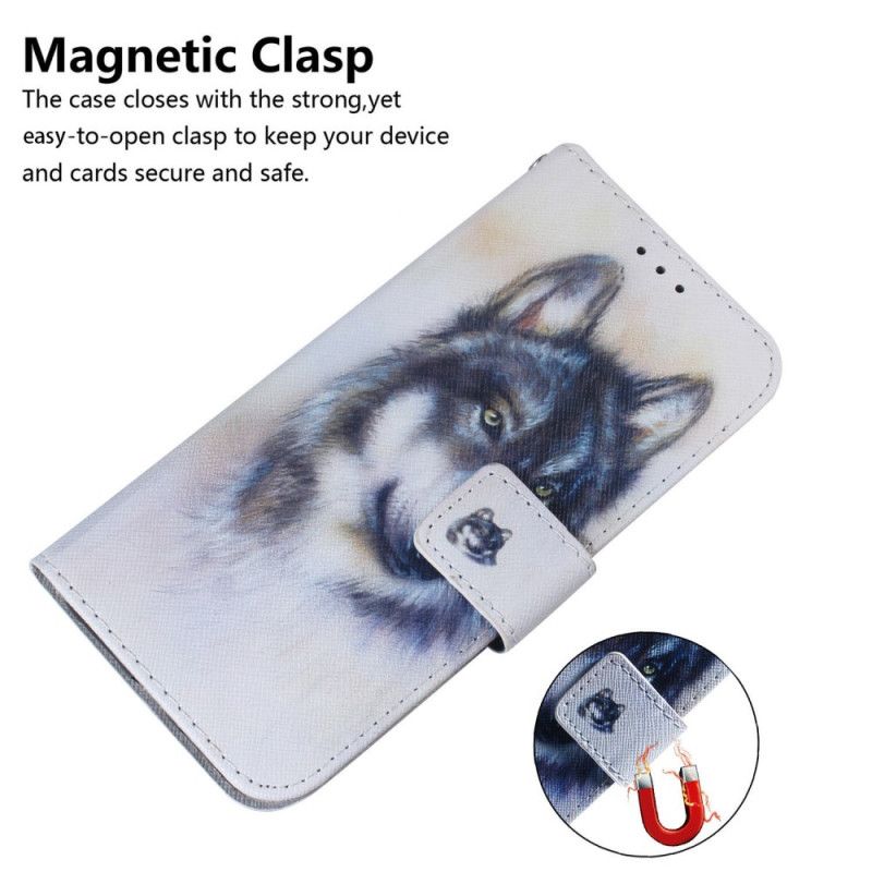 Leren Hoesje Xiaomi Redmi Note 15 5g Wolf In Aquarel