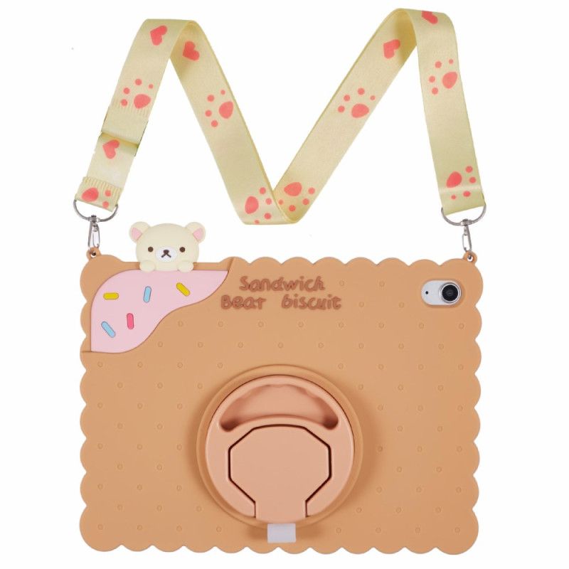 Cover Hoesje iPad (2025) Telefoonhoesje Standaard Met Biscuitdesign En Schouderband