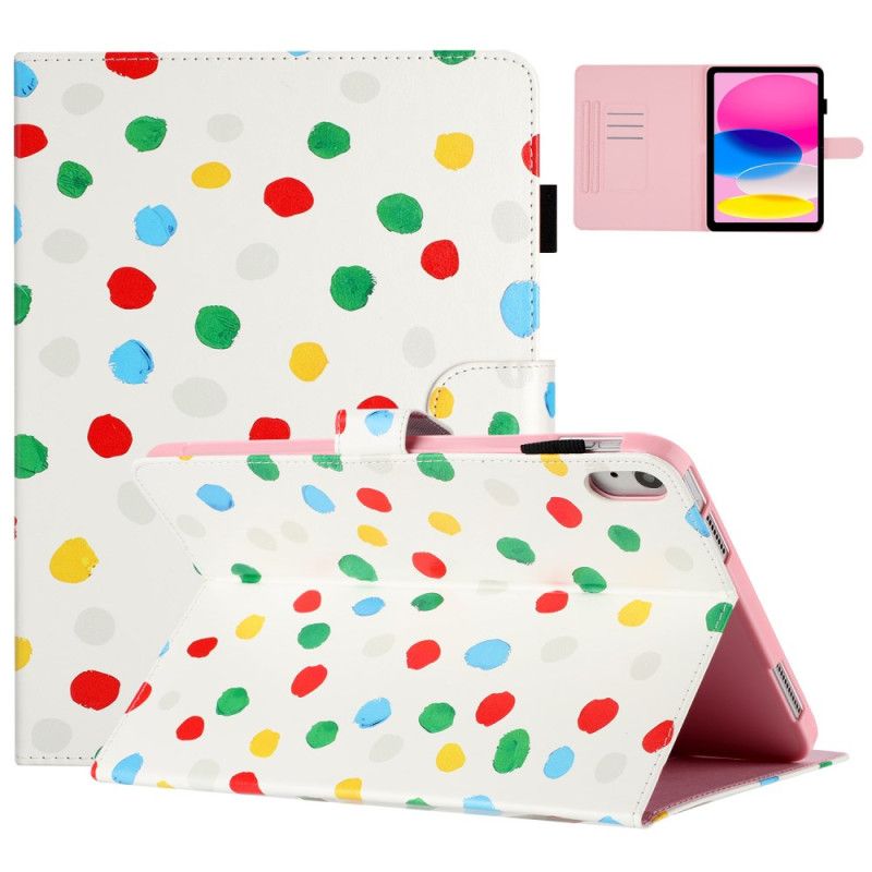 Flip Case Leren iPad (2025) Polka Dots