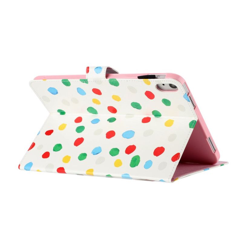 Flip Case Leren iPad (2025) Polka Dots