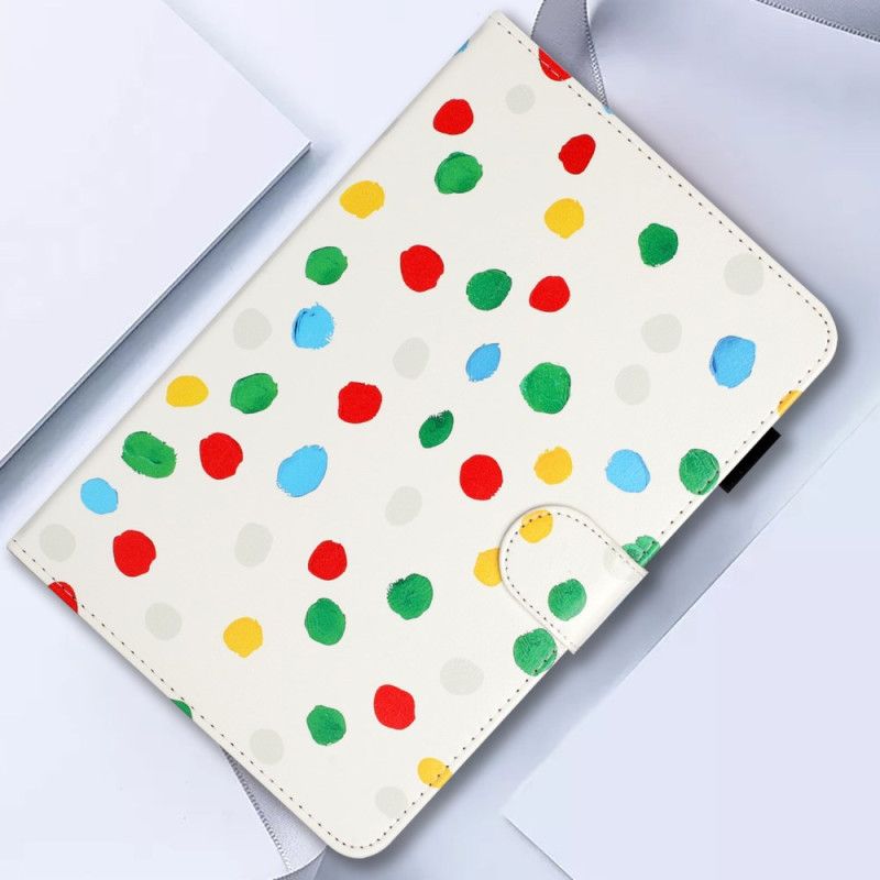 Flip Case Leren iPad (2025) Polka Dots