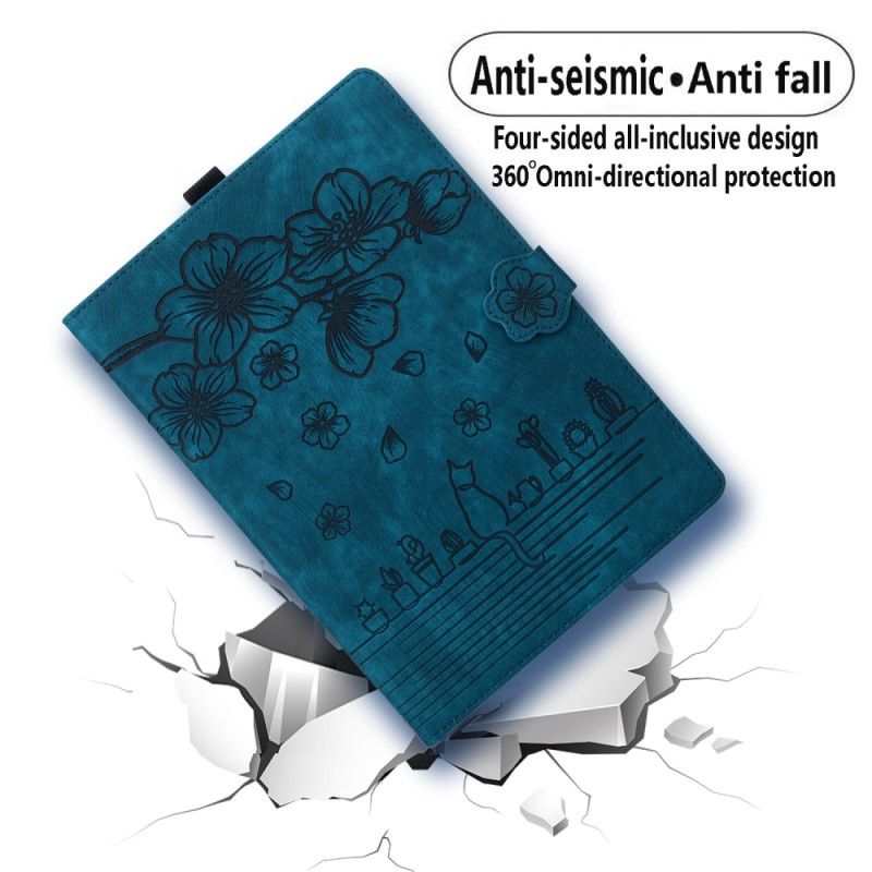 Folio-hoesje iPad (2025) Telefoonhoesje Kersenbloesem En Katten