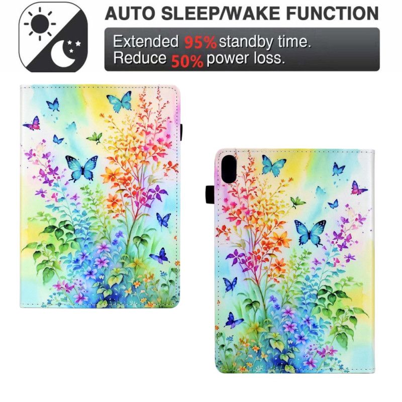 Hoesje Case iPad (2025) Bloemen En Vlinders