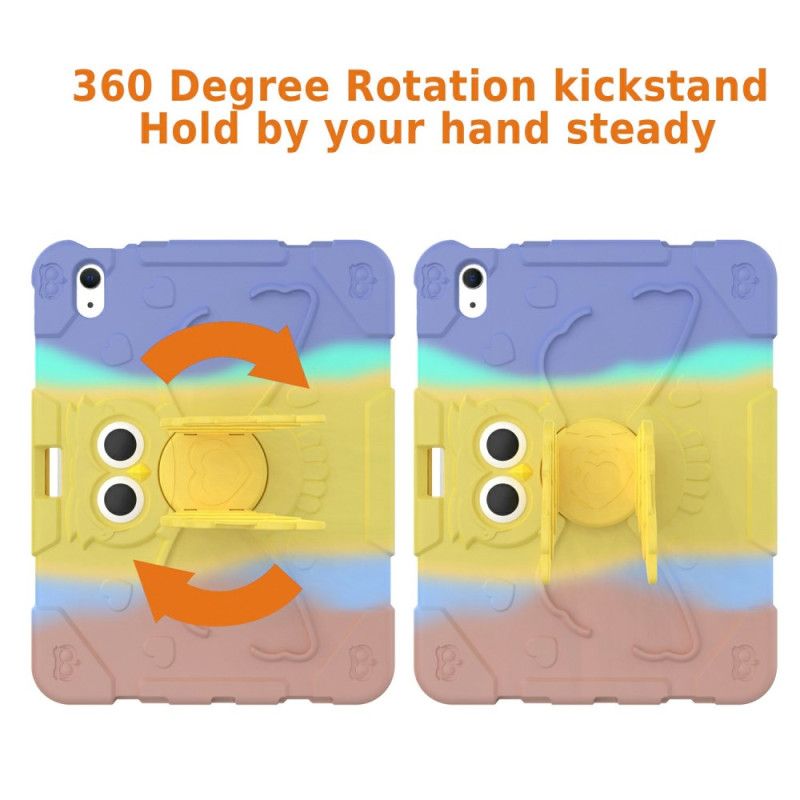 Hoesje iPad (2025) Draaibare Standaard Met Vlinder In Kleurverloop Voor Kinderen Bescherming Hoesje