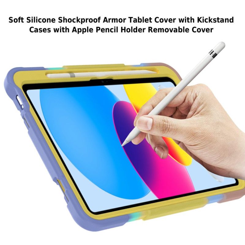 Hoesje iPad (2025) Draaibare Standaard Met Vlinder In Kleurverloop Voor Kinderen Bescherming Hoesje