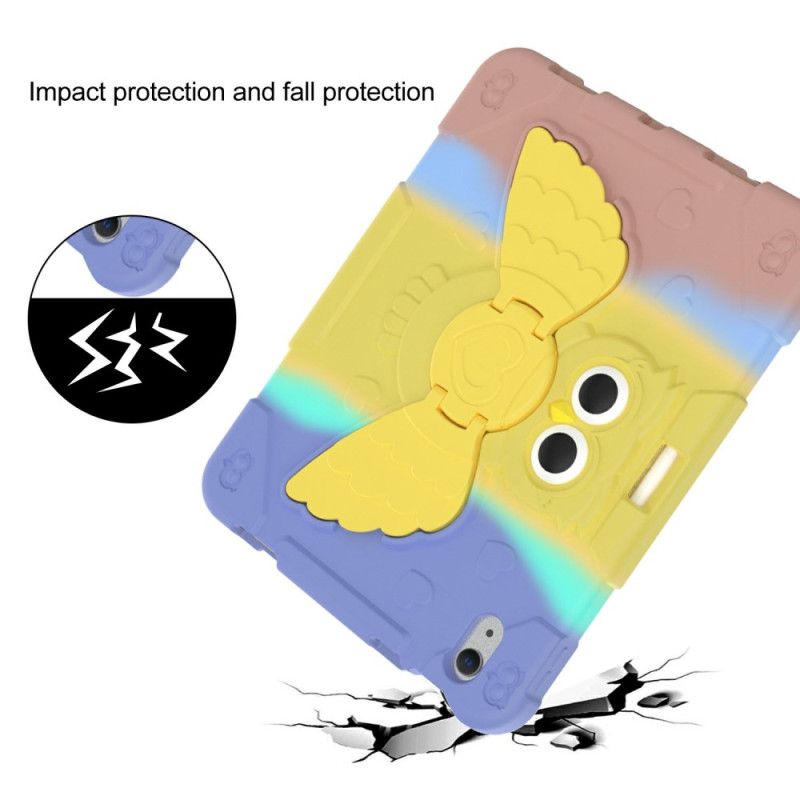 Hoesje iPad (2025) Draaibare Standaard Met Vlinder In Kleurverloop Voor Kinderen Bescherming Hoesje