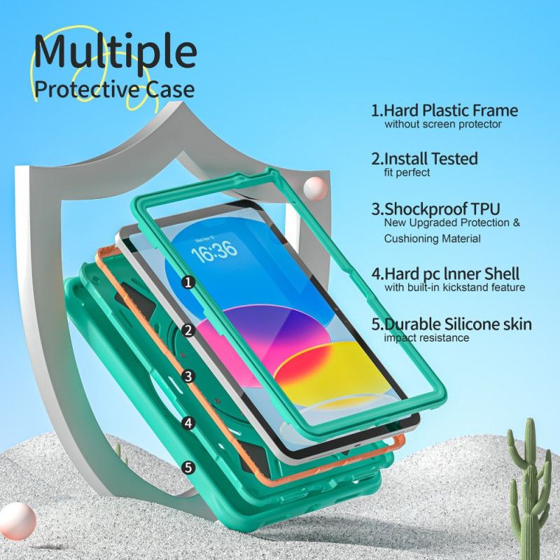 Hoesje iPad (2025) Kinderriem Met Dinosaurus En Steun