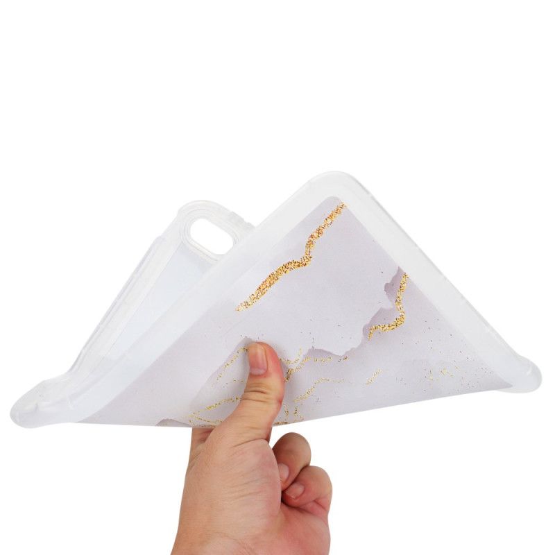 Hoesje iPad (2025) Siliconen Marmerdesign Bescherming Hoesje