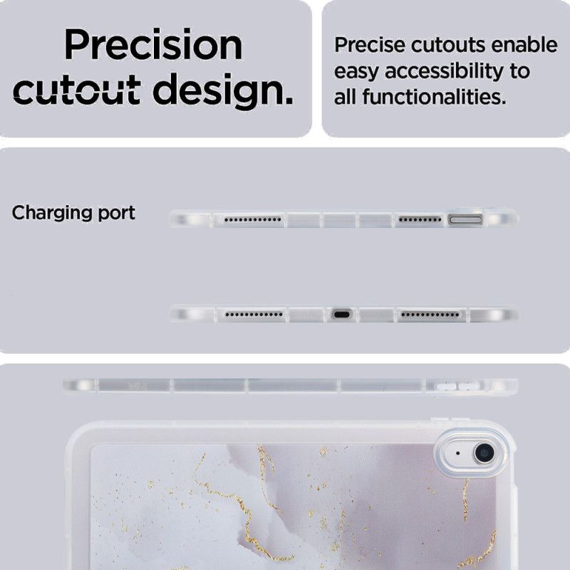 Hoesje iPad (2025) Siliconen Marmerdesign Bescherming Hoesje