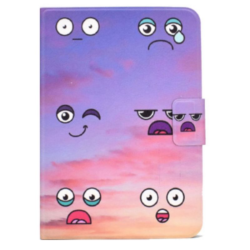 Leren Hoesje iPad (2025) Grappige Gezichten