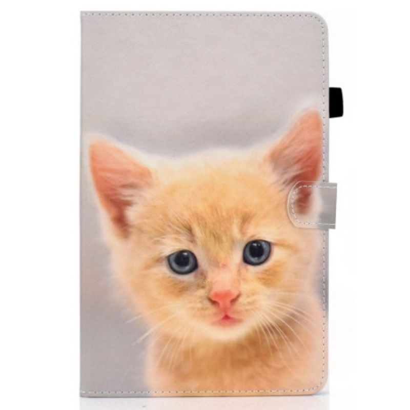 Leren Hoesje Voor iPad (2025) Gemberkleurig Kitten