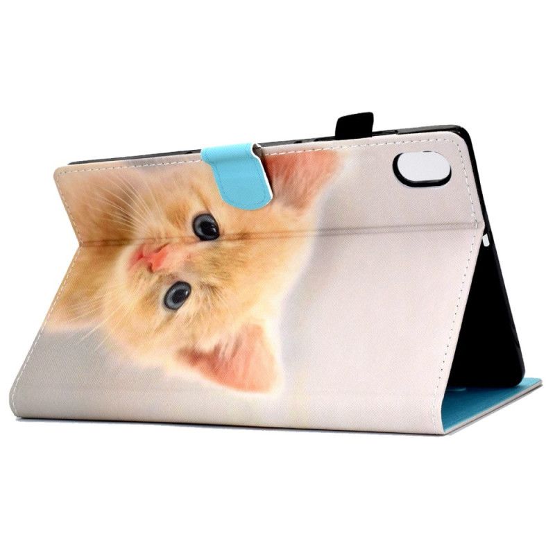 Leren Hoesje Voor iPad (2025) Gemberkleurig Kitten