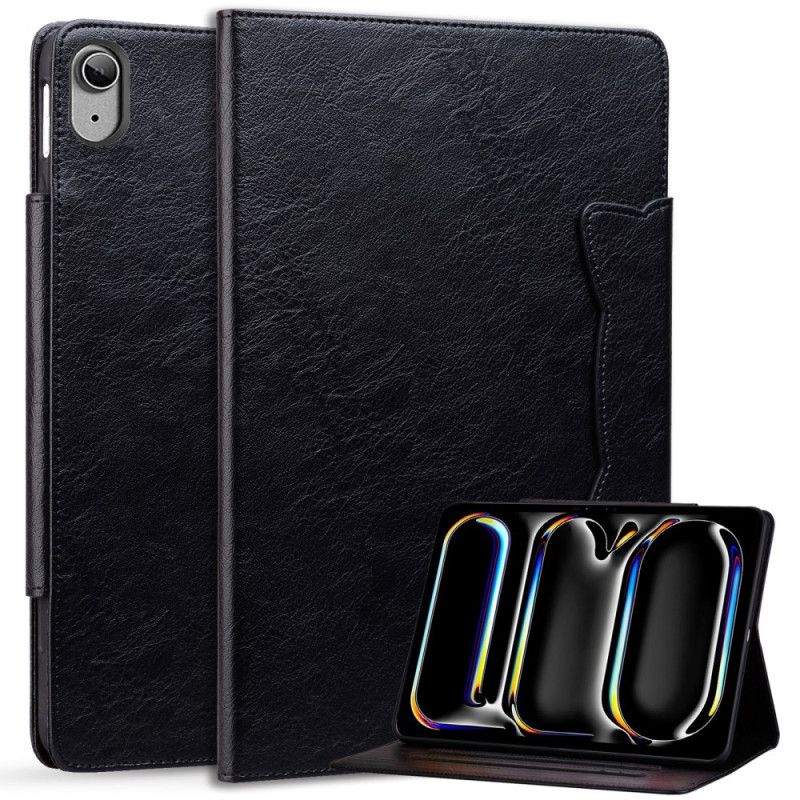 Leren Hoesje Voor iPad (2025) Magnetische Sluiting Met Kattendesign