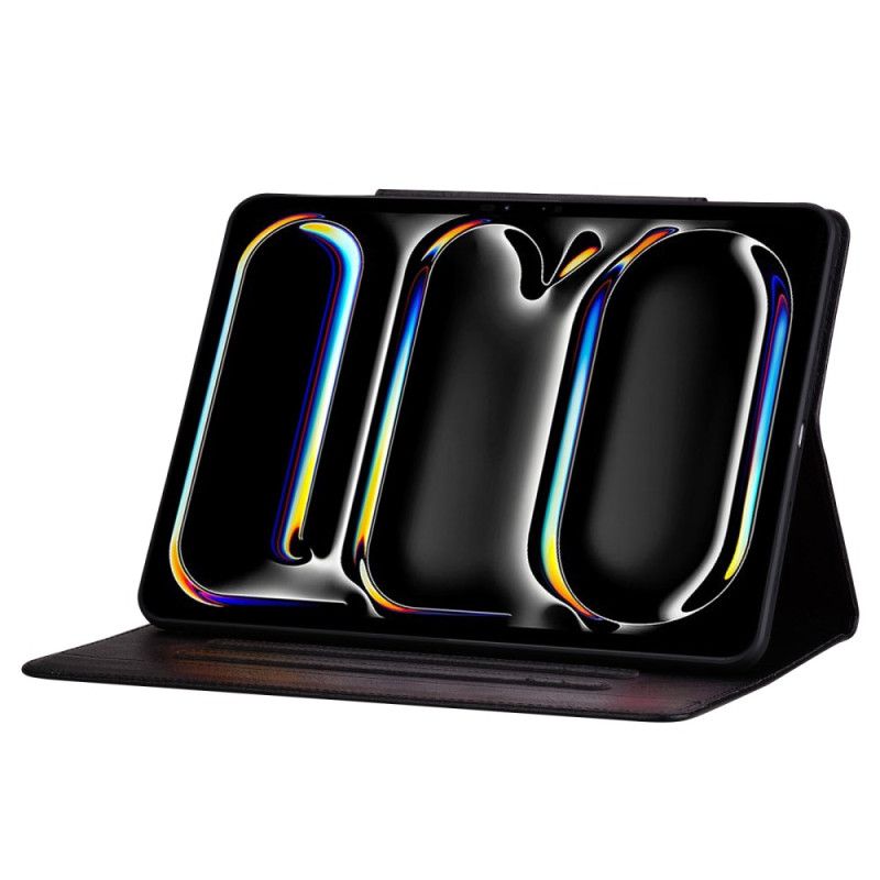 Leren Hoesje Voor iPad (2025) Magnetische Sluiting Met Kattendesign