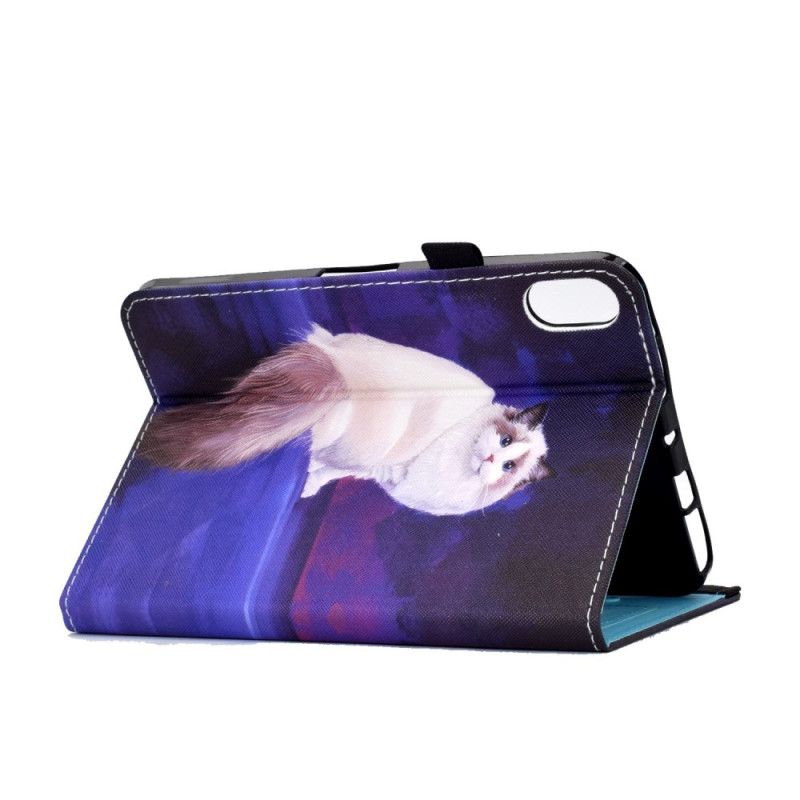 Leren Hoesje Voor iPad (2025) Witte Kat