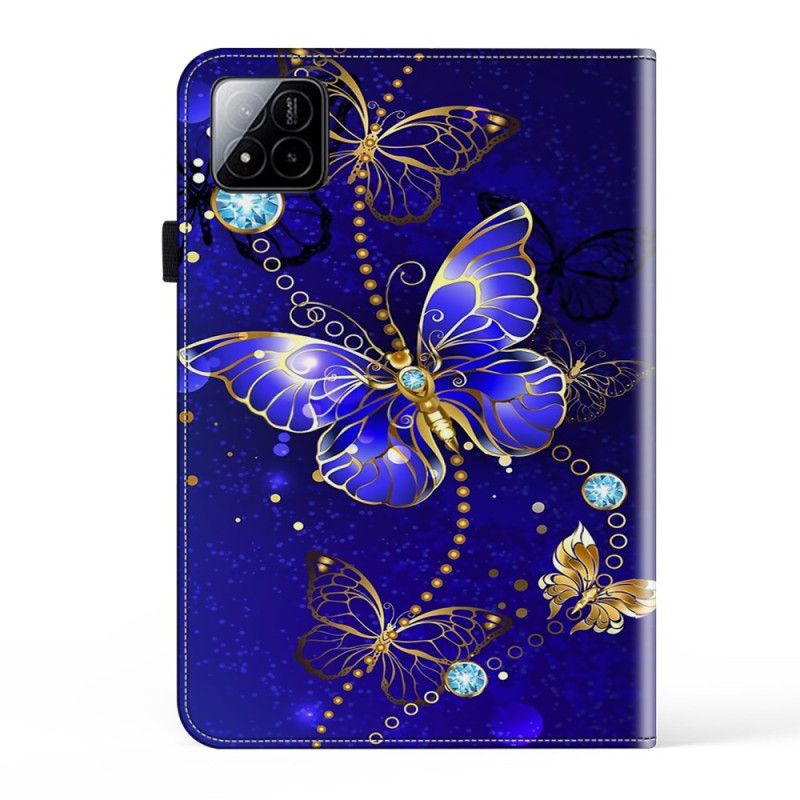 Cover Xiaomi Pad 7 / 7 Pro Blauwe Vlinders En Diamanten
