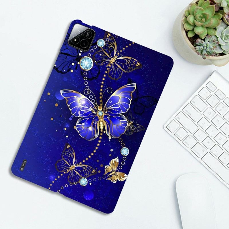 Hoesje Xiaomi Pad 7 / 7 Pro Blauwe Vlinders En Diamanten