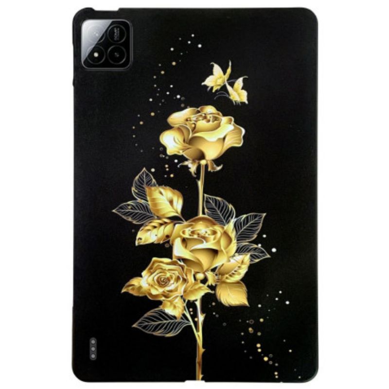 Hoesje Xiaomi Pad 7 / 7 Pro Gouden Rozen En Vlinders