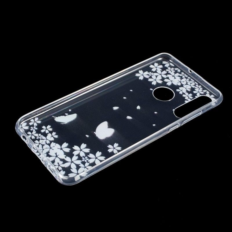 Case Hoesje Huawei P30 Lite Telefoonhoesje Transparante Vlinders En Bloemblaadjes