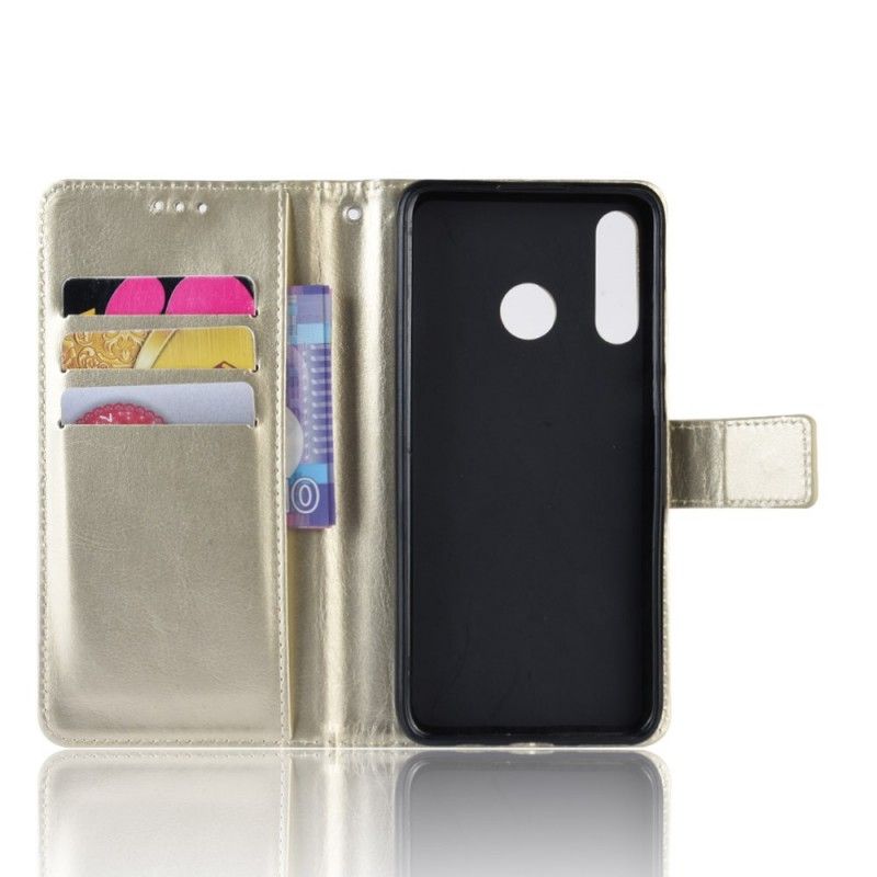 Cover Folio-hoesje Huawei P30 Lite Grijs Zwart Telefoonhoesje Flitsend Kunstleer