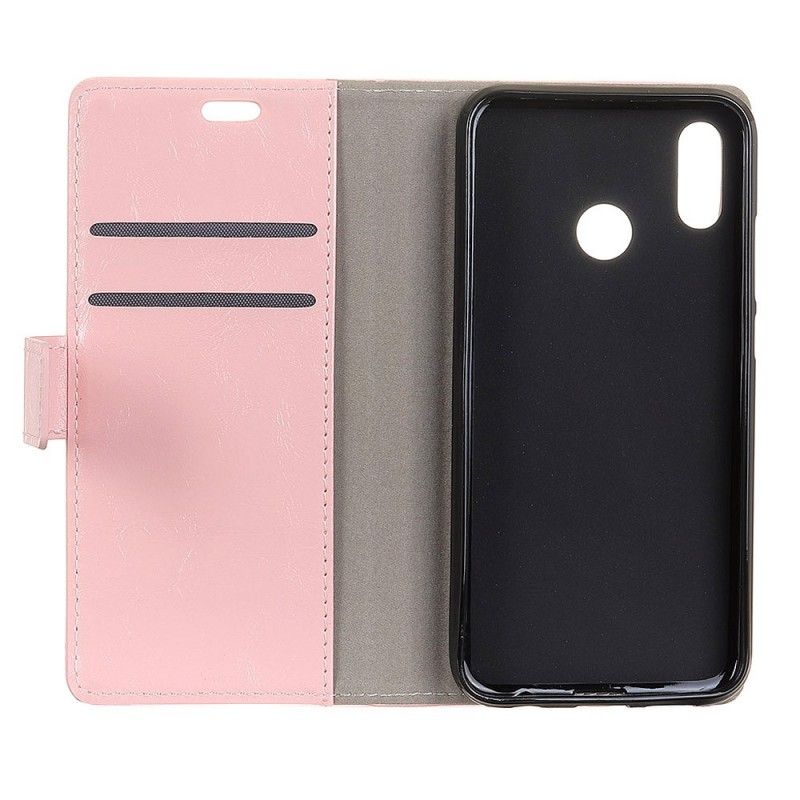 Cover Folio-hoesje Huawei P30 Lite Rood Zwart Telefoonhoesje Eenvoudig Glanzend Leereffect
